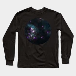 purple stars and night sky Long Sleeve T-Shirt